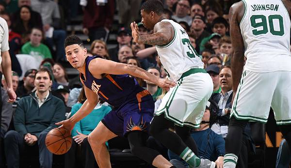 Platz 16 : DEVIN BOOKER (Suns), 12. Januar 2017: Der Suns-Guard kam zwar nicht ganz an die 81 von Kobe heran, aber 70 bei den Celtics konnten sich sehen lassen. 28 Punkte erzielte auch er im Schlussabschnitt.