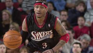 Platz 6: Allen Iverson (1996-2010) – Teams: Sixers, Nuggets, Pistons, Grizzlies – Erfolge: MVP, 11x All-Star, 3x First Team, 3x Second Team, 1x Third Team, Rookie of the Year, 2x All-Star Game MVP.