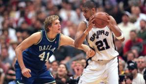 PLATZ 8 - Western Conference Semifinals 2001, Spiel 5 bei den San Antonio Spurs (105:87 Spurs): Dirk Nowitzki mit 42 Punkten, 18 Rebounds, 2 Assists und 6 Steals bei 14/24 aus dem Feld und 14/18 von der Freiwurflinie.