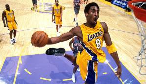 Platz 8: KOBE BRYANT (Los Angeles Lakers, 2000/01) | Overall-Rating: 97 | Dreier-Rating: 79 | Dunk-Rating: 95