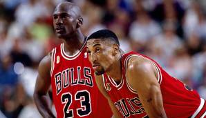 Platz 21: SCOTTIE PIPPEN (Chicago Bulls, 1995/96) | Overall-Rating: 95 | Dreier-Rating: 87 | Dunk-Rating: 91