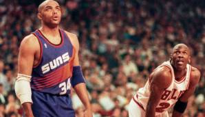 Das Alphatier! Der heimliche Star des Dream Teams führte Phoenix nach seinem Trade aus Philly zur besten NBA-Bilanz, wurde MVP, hievte seine Mannschaft durch die Playoffs, die Krönung blieb Barkley jedoch verwehrt. Hier geht es zu seiner Legendenstory.