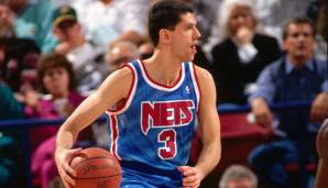 BROOKLYN NETS: Auch die Brooklyn Nets wagen einen Sprung in die Vergangenheit. Die Classic Edition Jerseys sollen an das Design der New Jersey Nets aus der Saison 1990/91 (im Bild: Drazen Petrovic) erinnern.