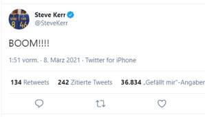 Steve Kerr (Head Coach der Golden State Warriors)