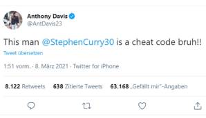 Anthony Davis (Los Angeles Lakers): "Dieser Mann Stephen Curry ist ein Cheat Code!!"