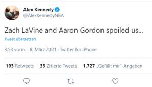 Alex Kennedy (basketballnews.com): "Zach LaVine und Aaron Gordon haben uns (den Dunk Contest, Anm. d. Red.) verdorben."