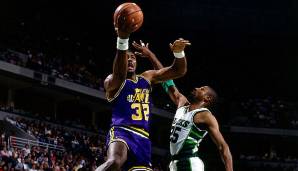 KARL MALONE | Position: Power Forward | Teams: Utah Jazz, Los Angeles Lakers | aktiv von: 1985 - 2004 | Karriere-Highlights: Hall of Famer, 2x MVP, 14x All-Star, 14x All-NBA