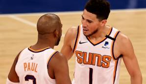 Devin Booker (r.) von den Phoenix Suns wird bei den Olympischen Spielen für Team USA auflaufen.