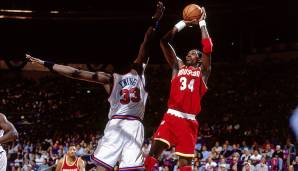 Platz 16: HAKEEM OLAJUWON (1984 - 2002): 25,9 Punkte pro Spiel - 145 Playoff-Partien für die Rockets und Raptors