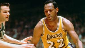 Platz 9: ELGIN BAYLOR (1958 - 1972): 27,0 Punkte pro Spiel - 134 Playoff-Partien für die Minneapolis/Los Angeles Lakers