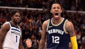 Platz 14: JA MORANT (2019 - heute): 26,2 Punkte pro Spiel - 12 Playoff-Partien für die Memphis Grizzlies (Stand: 3.5.2022)