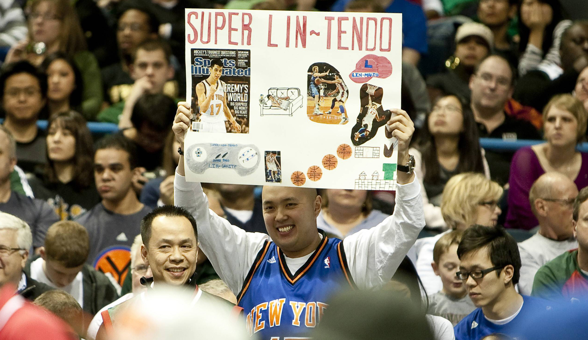 Jeremy Lin wird im Februar 2012 von den Fans im MSG frenetisch gefeiert.