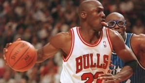 Platz 8: MICHAEL JORDAN | Team: Chicago Bulls | Saison: 1995/96 | Alter: 32 | Punkteschnitt: 30,4