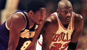 Kobe Bryant (l.) und Michael Jordan führen zwei der besten Drafts aller Zeiten an.