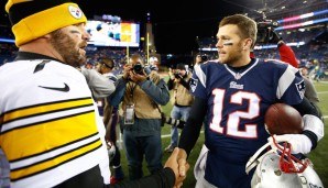 Ben Roethlisberger (l.) vs. Tom Brady - oder: zwei Titel gegen vier Titel