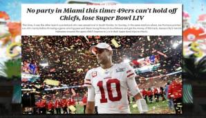 Der San Francisco Chronicle trauert einer Party hinterher, denn die 49ers konnten die Chiefs einfach nicht aufhalten.