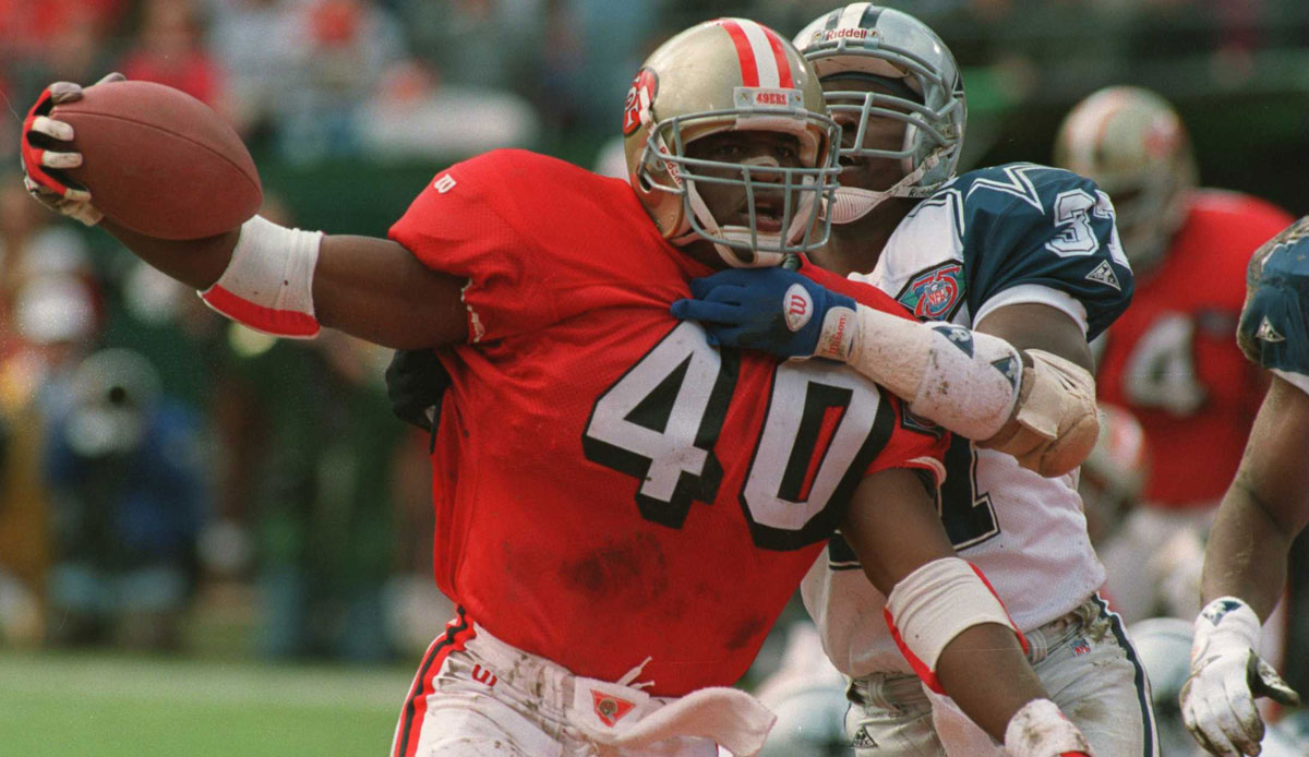 Fullback - WILLIAM FLOYD: War der Erstrundenpick der 49ers 1994 und spielte dort bis 1997, anschließend noch drei Jahre in Carolina aktiv. Erzielte als Rookie 6 Touchdowns.