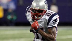 2. RANDY MOSS (Wide Receiver, Patriots): Spielte von 2007 bis 2010 bei den Patriots und kam auf 3904 Yards und 50 Touchdowns (39 Brady). Hält den TD-Rekord (23/2007) und spielte Super Bowl XLII nach der 16-0-Season New Englands.