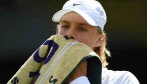 LONDON, ENGLAND - JULY 05: Denis Shapovalov of Canada reacts against Finn Bass of Great Britain on day eight of the Wimbledon Lawn Tennis Championships at the All England Lawn Tennis and Croquet Club on July 5, 2016 in London, England. (Photo by S...