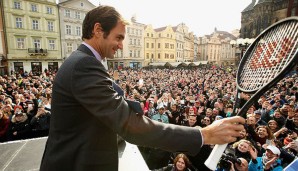 Roger Federer auf Werbetour für den Laver Cup in Prag