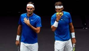 Roger Federer (l.) und Rafael Nadal (r.) beim Laver Cup