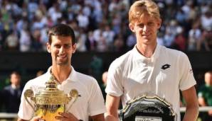Wimbledon-Finalgegner Novak Djokovic (l.) und Kevin Anderson (r.) spielen jetzt gemeinsam Doppel