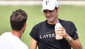 Roger Federer beim Training